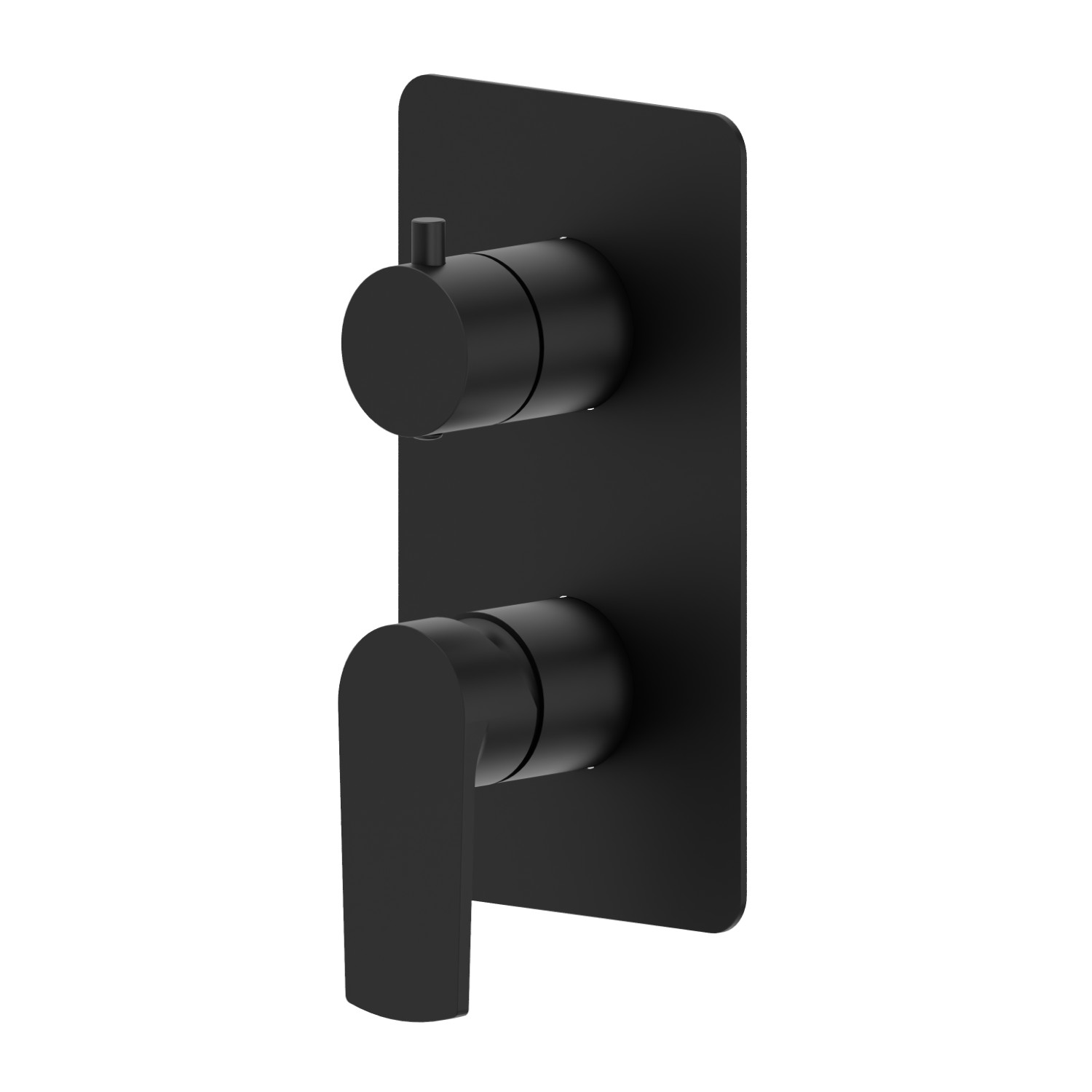 Single lever concealed mixer with 2 ways out mechanical diverter, 1/2” connections. External part - finish Matt Black