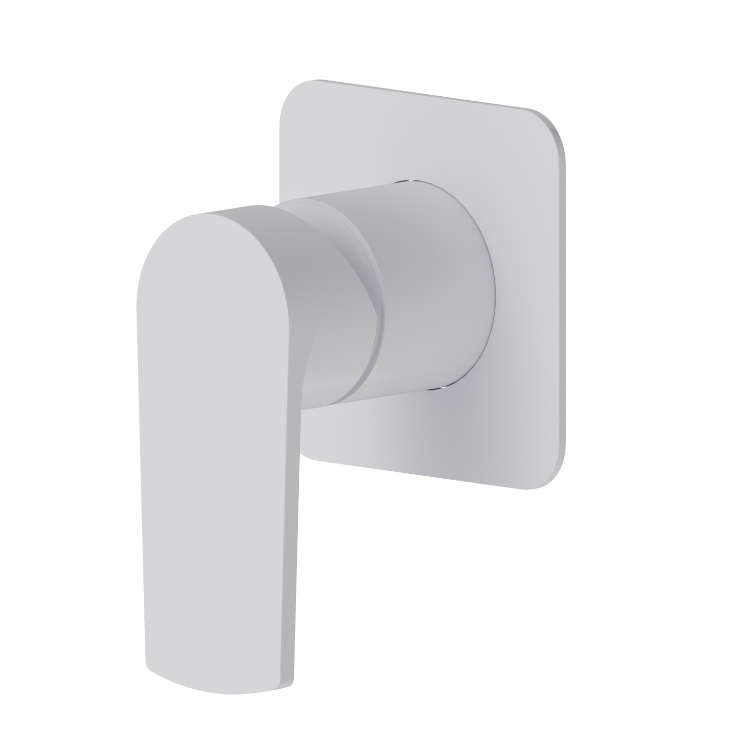 Single lever concealed mixer, to combine with a 3 ways out concealed diverter without stop. External part - finish Matt White
