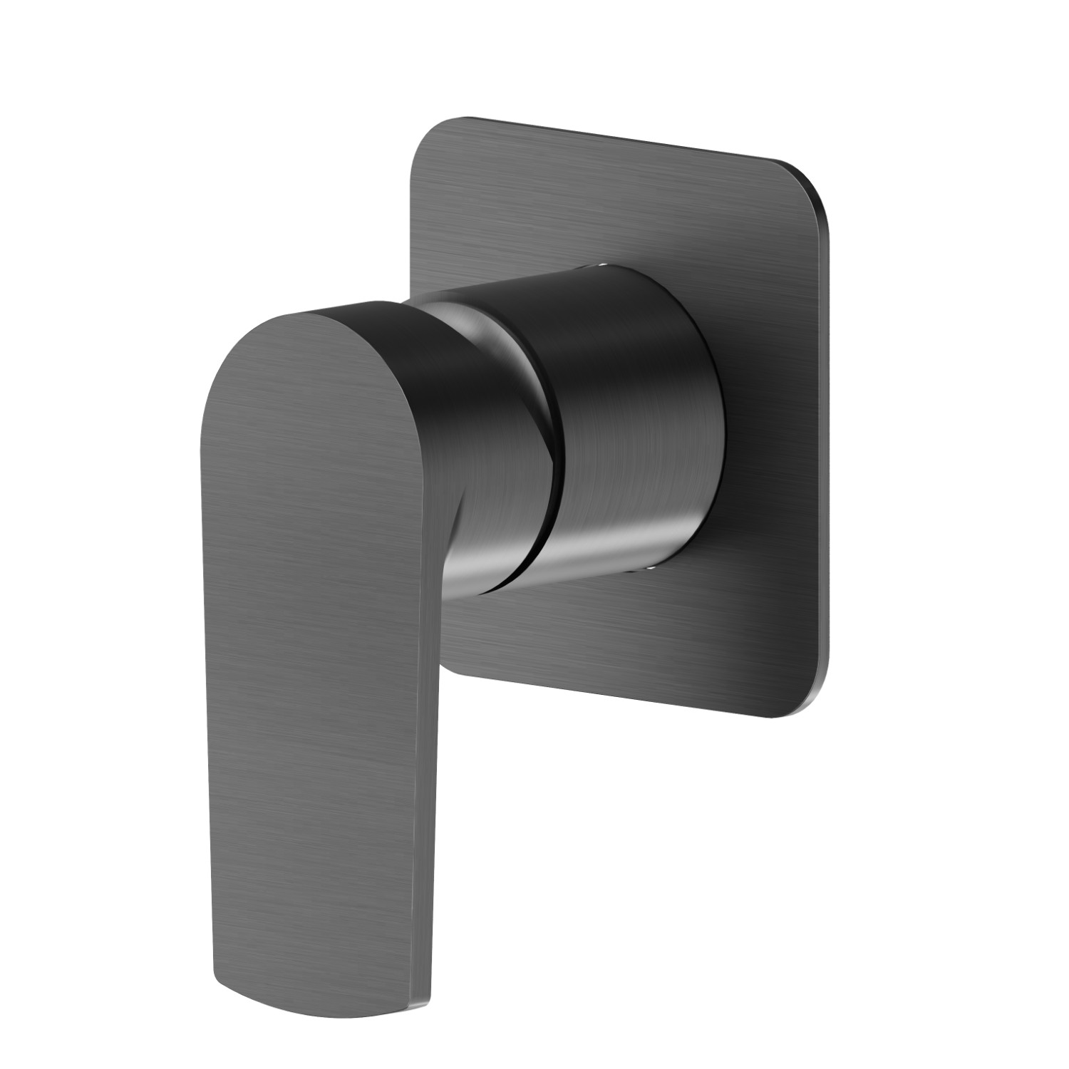 Mitigeur mécanique à encastrer, à utiliser avec un inverseur 3 sorties sans arrêts. Façade murale - finition PVD Brushed Gun Metal