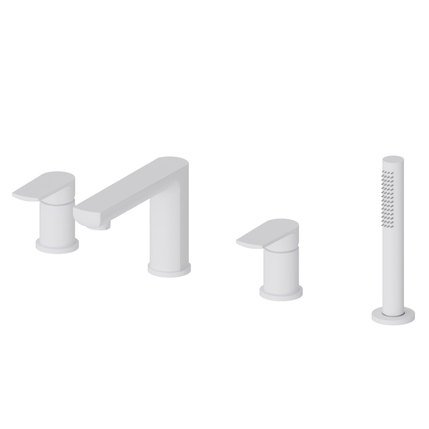 4-hole complete set of deck-mounted mixer - finish Matt White