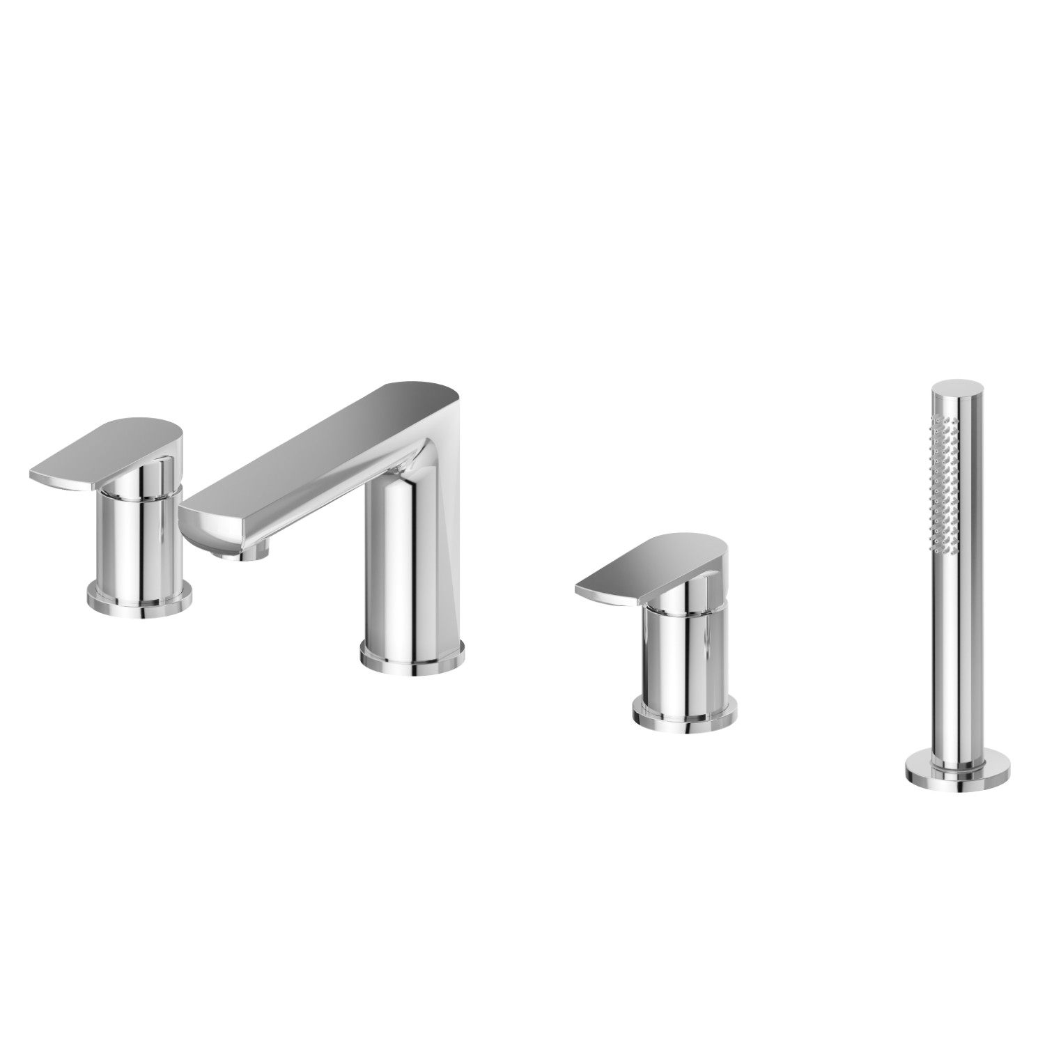 4-hole complete set of deck-mounted mixer - finish Chrome