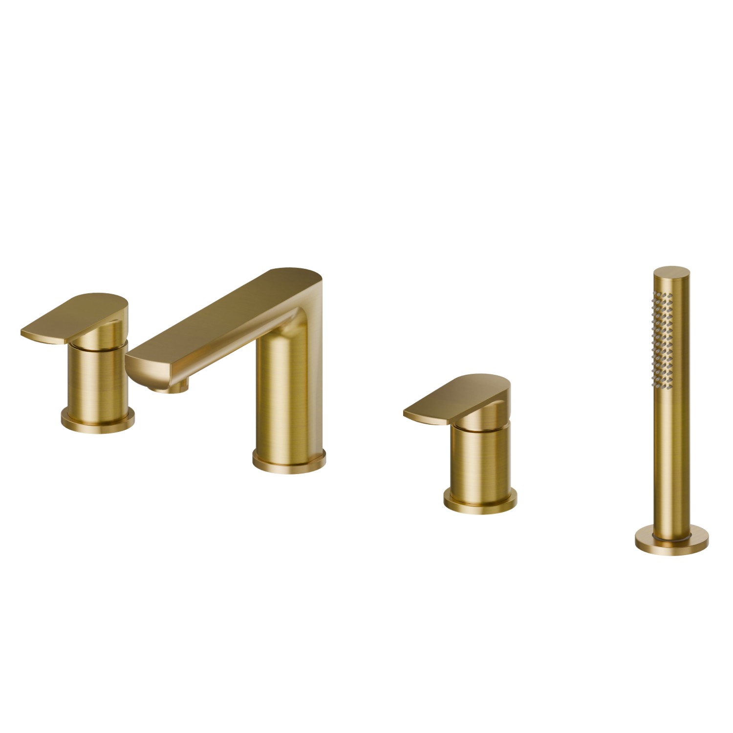 4-hole complete set of deck-mounted mixer - finish PVD Brushed Gold