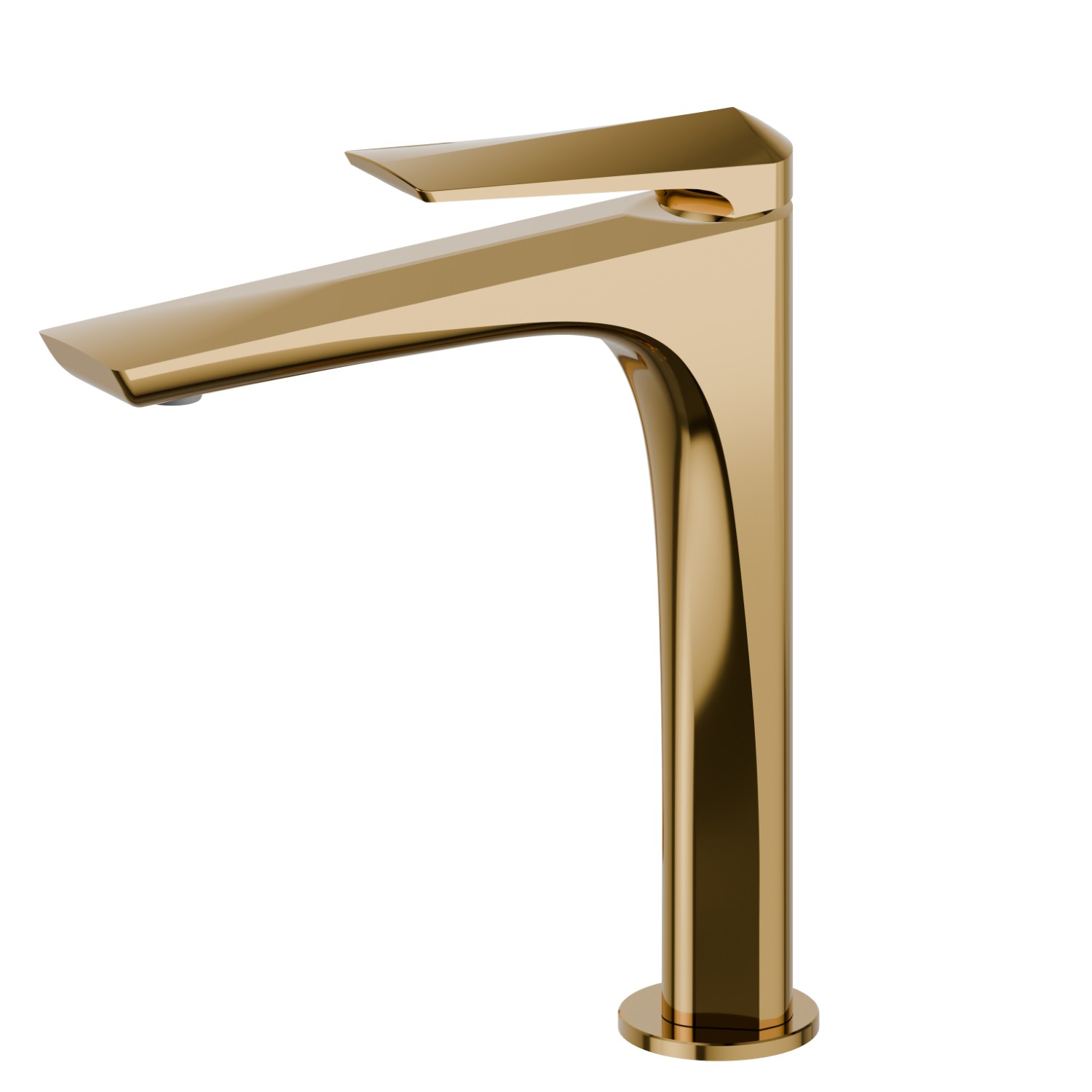 Mitigeur lavabo pour vasque à poser. Version moyenne - finition PVD Glossy Gold