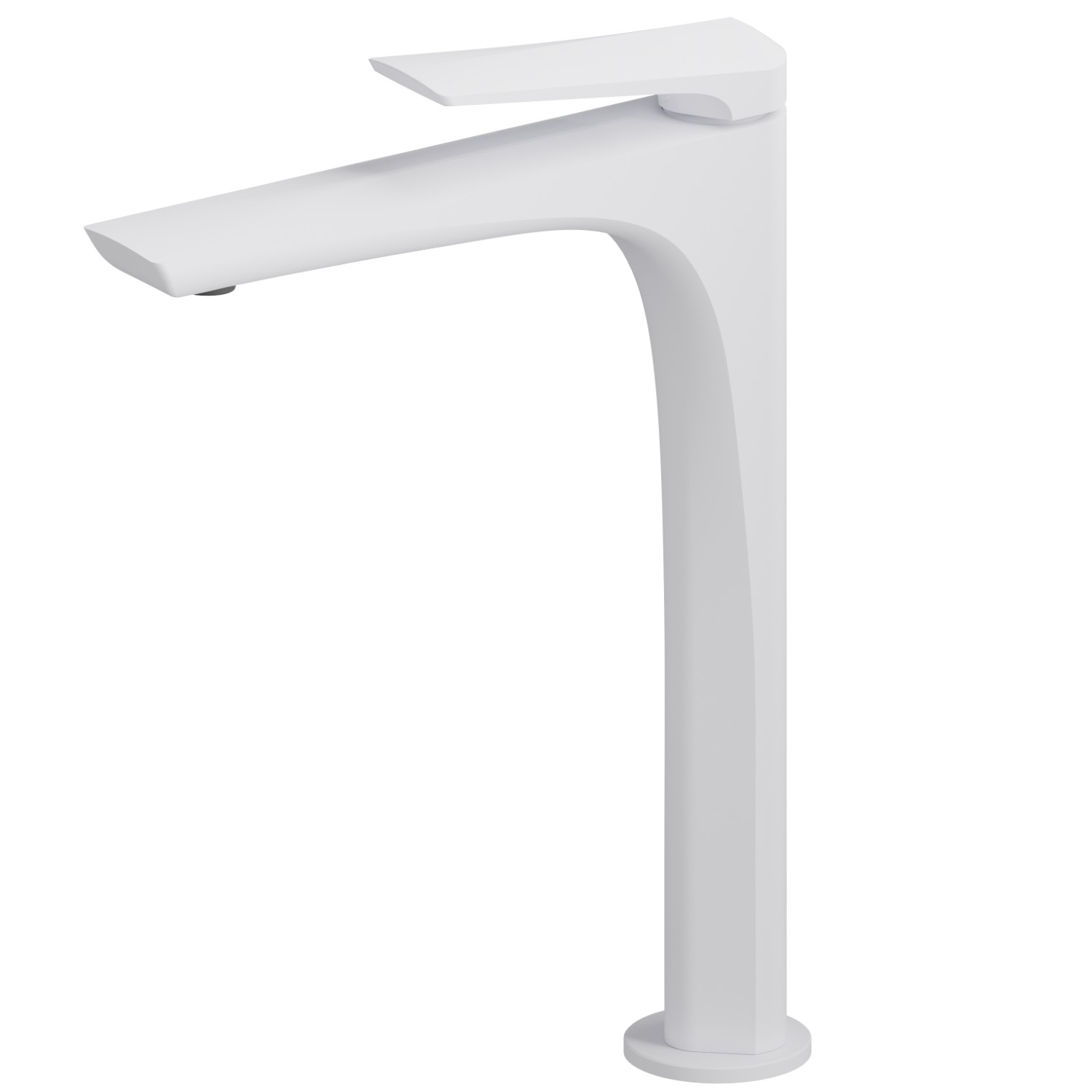 Single lever basin mixer, high version, for above counter basin - finish Matt White