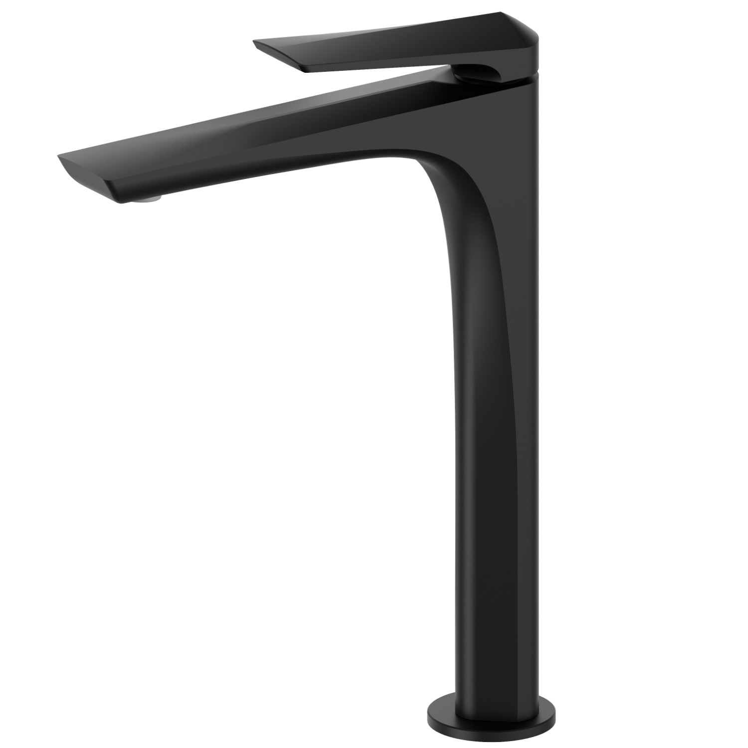 Single lever basin mixer, high version, for above counter basin - finish Matt Black