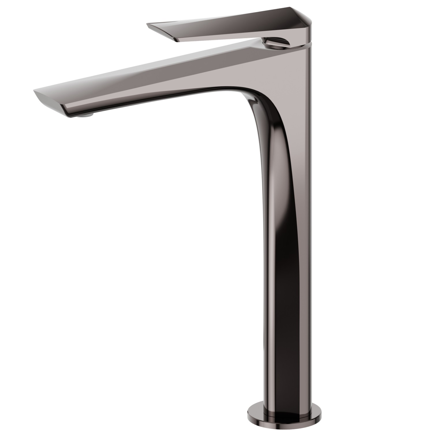 Single lever basin mixer, high version, for above counter basin - finish PVD Gun Metal