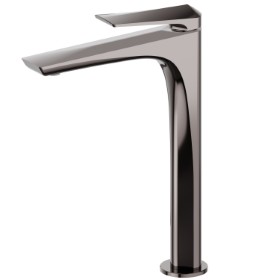 Single lever basin mixer, high version, for above counter basin - finish PVD Gun Metal