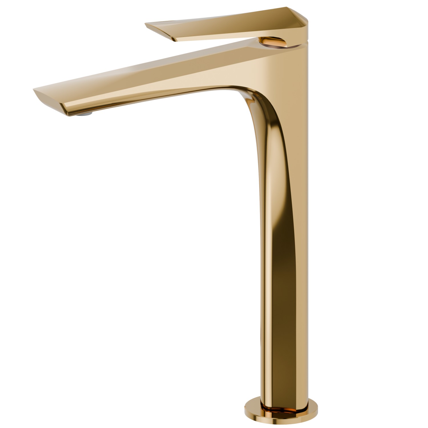 Single lever basin mixer, high version, for above counter basin - finish PVD Glossy Gold