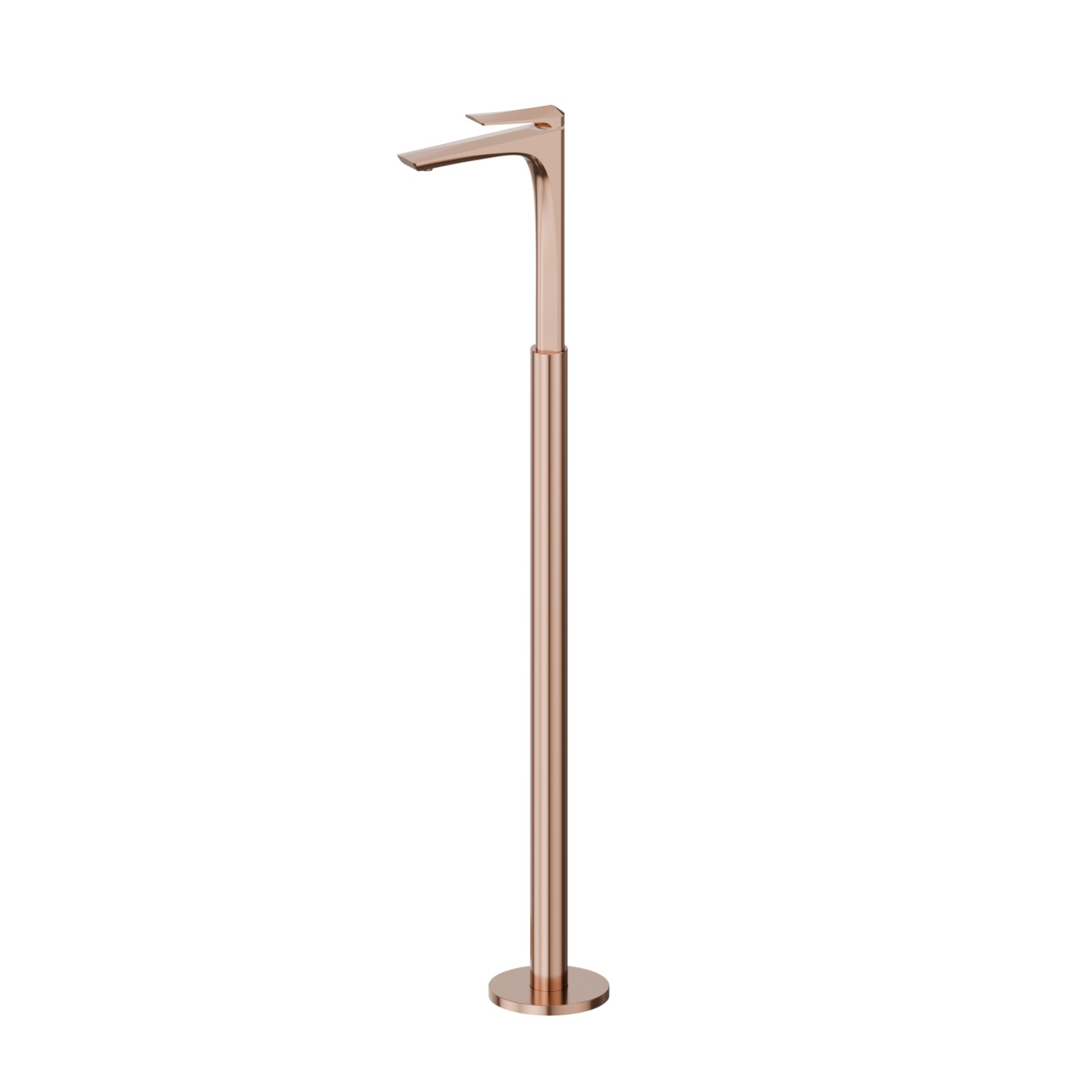 Single lever basin mixer with floor pillar union - finish PVD Copper Bronze