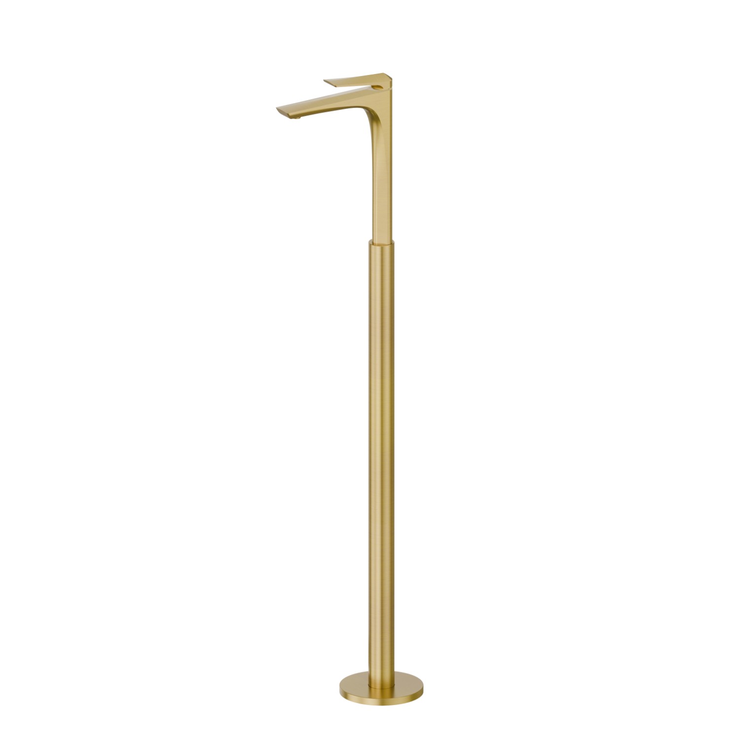Miscelatore monocomando per lavabo con colonna di alimentazione a pavimento - finitura PVD Brushed Gold