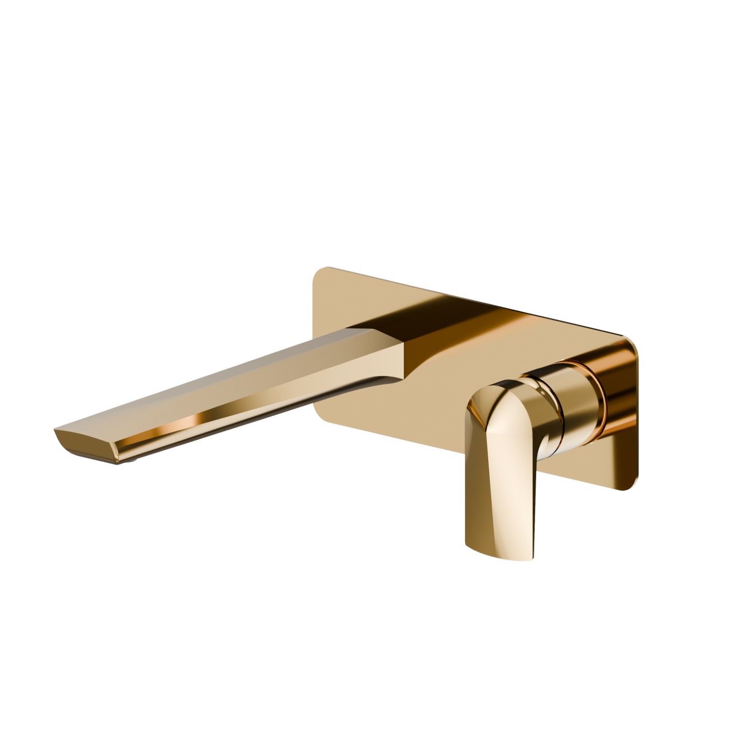 Mitigeurs lavabo mural avec boite d’encastrement - finition PVD Glossy Gold