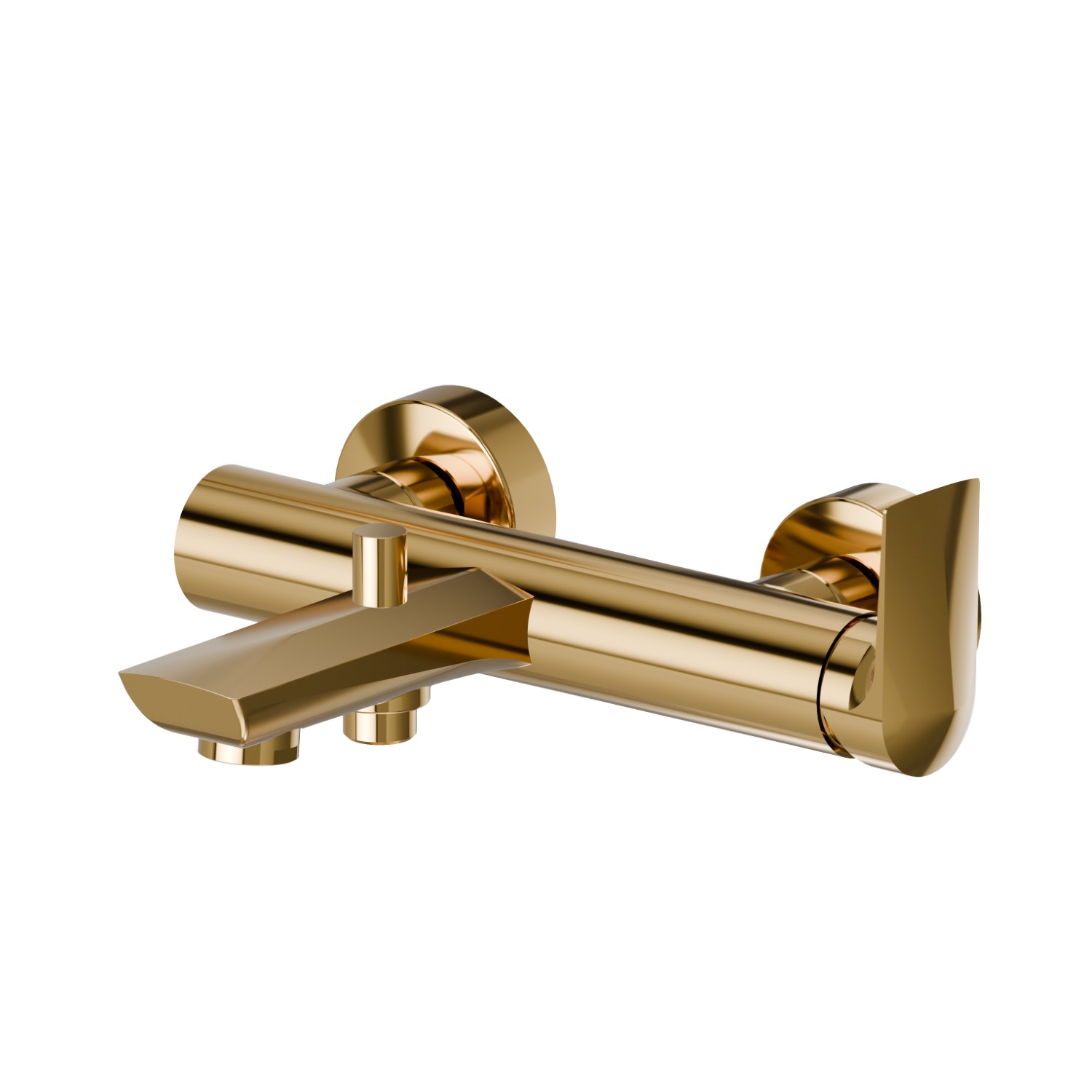 Mitigeur mural pour baignoire avec inverseur automatique vasque/douchette - finition PVD Glossy Gold