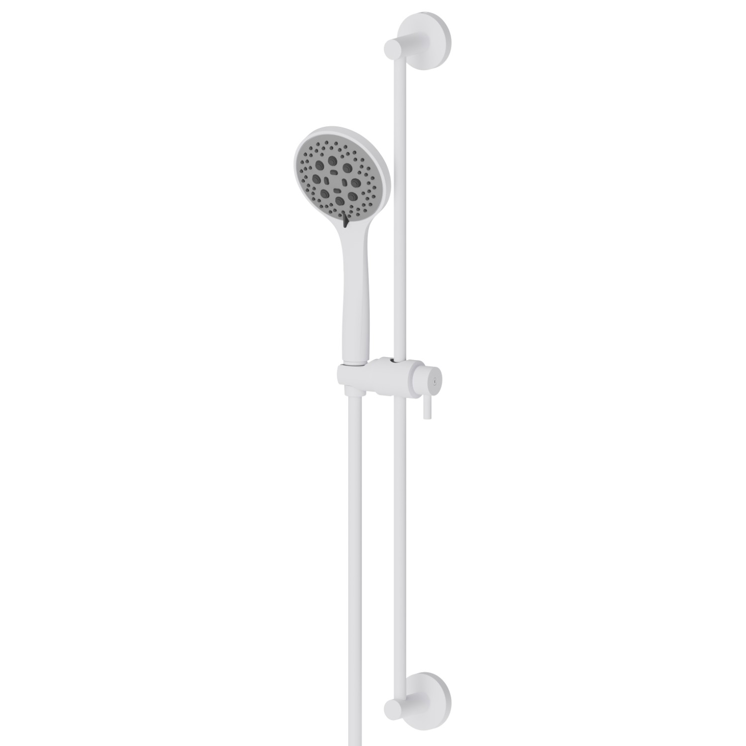 Complete shower set, with 3-jet ABS hand shower, L=150 cm flexible - finish Matt White
