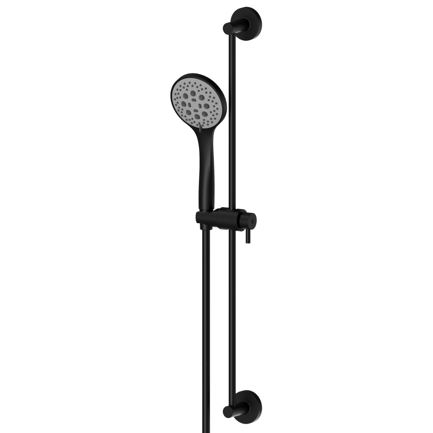 Asta saliscendi  completa di doccetta 3 getti in ABS e flessibile L=150 cm. - finitura Nero opaco