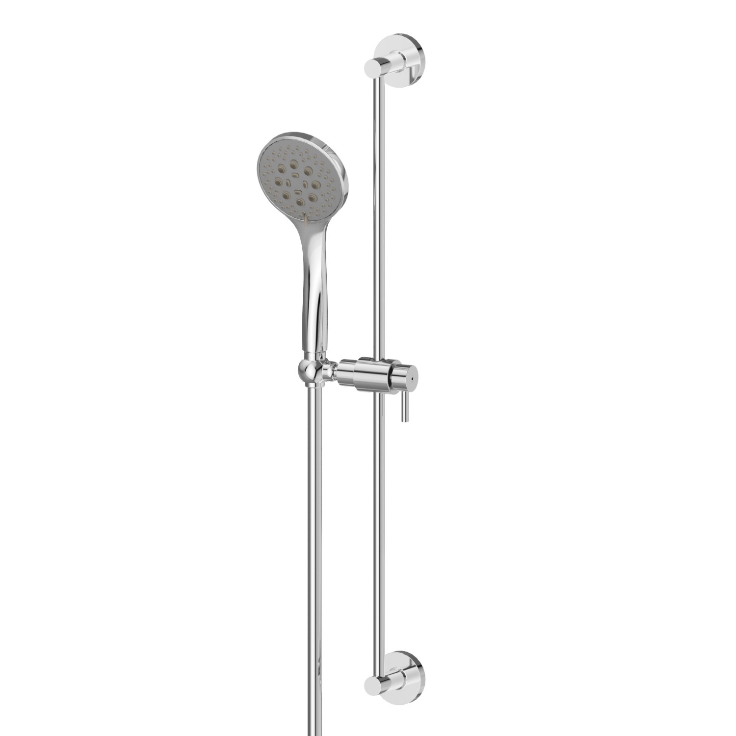 Barre coulissante composé d’une douchette en ABS à 3 jets et d’un flexible L=150 cm - finition Chrome