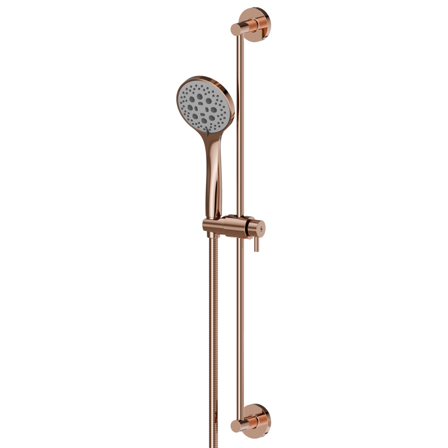 Barre coulissante composé d’une douchette en ABS à 3 jets et d’un flexible L=150 cm - finition PVD Copper Bronze