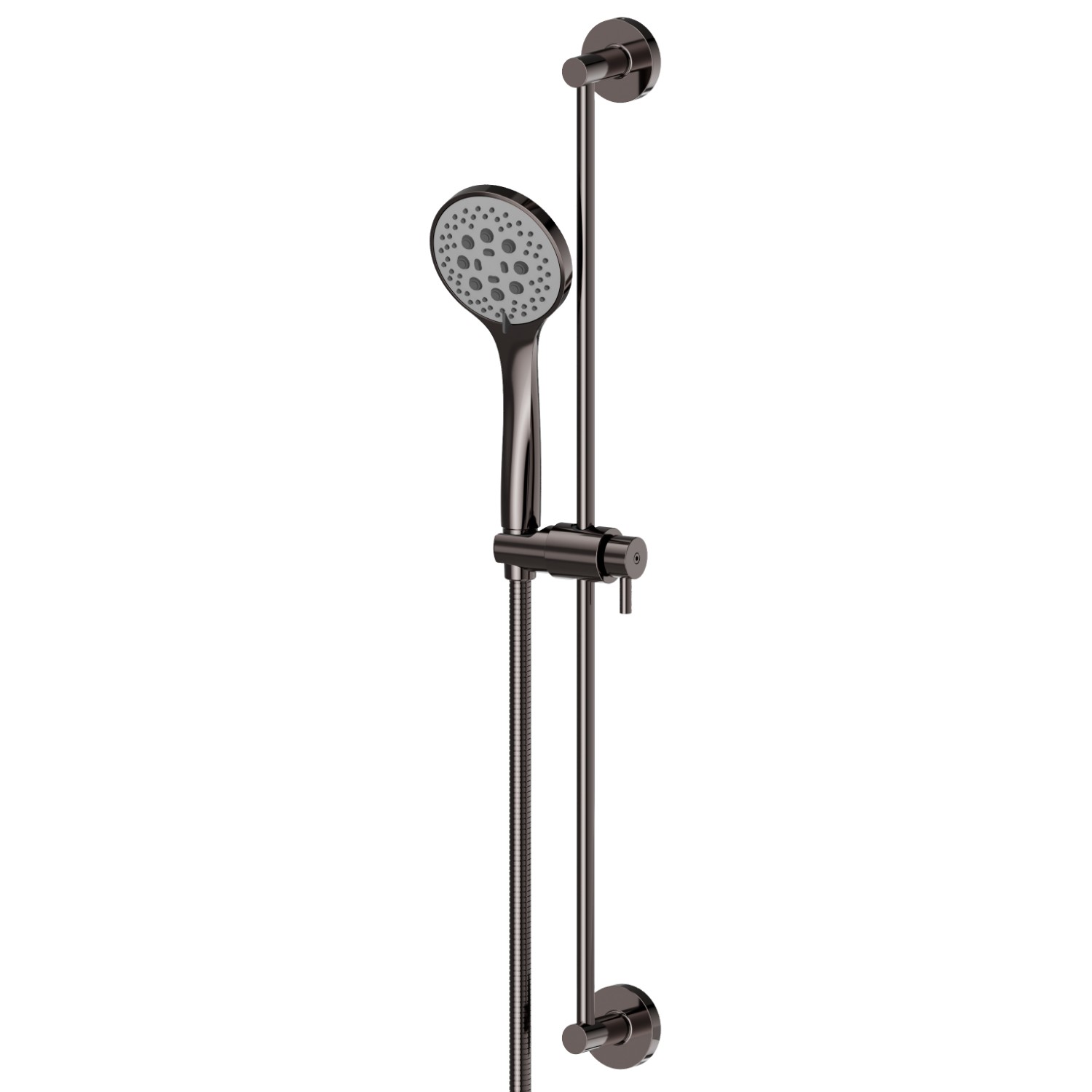 Complete shower set, with 3-jet ABS hand shower, L=150 cm flexible - finish PVD Gun Metal