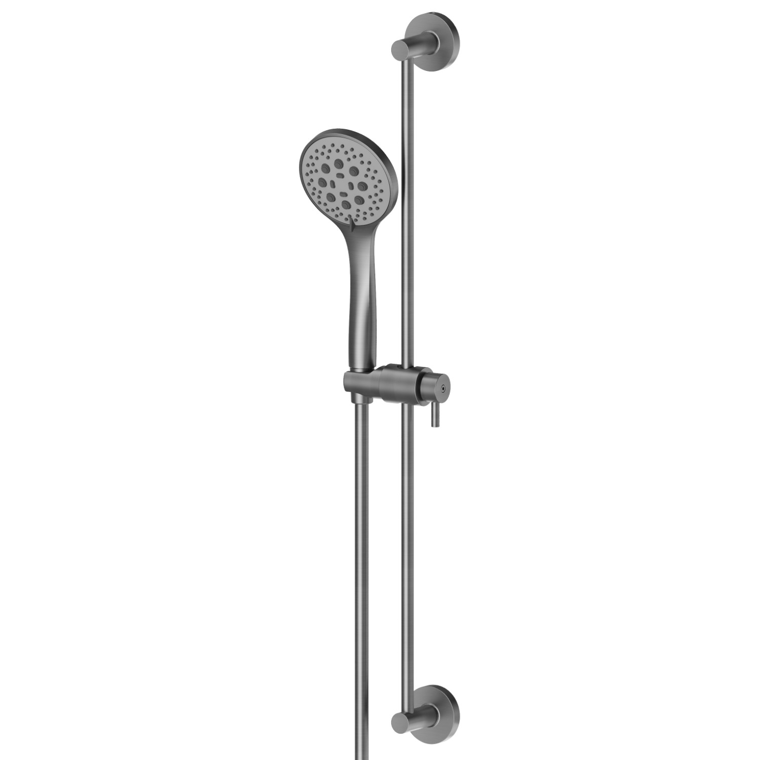 Barre coulissante composé d’une douchette en ABS à 3 jets et d’un flexible L=150 cm - finition PVD Brushed Gun Metal