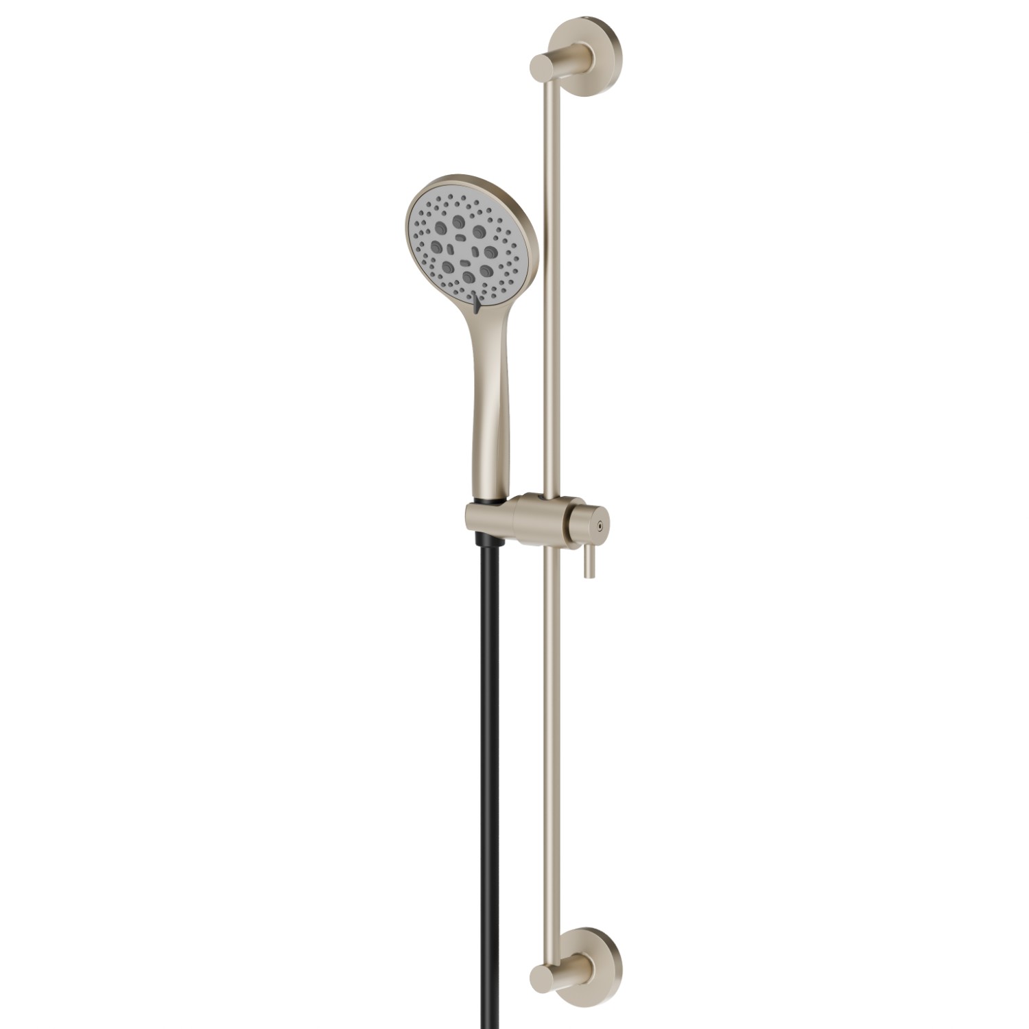 Duschstange komplett mit 3-Strahl-Handbrause aus ABS und flexiblem Schlauch L=150 cm - oberfläche Gold Satin