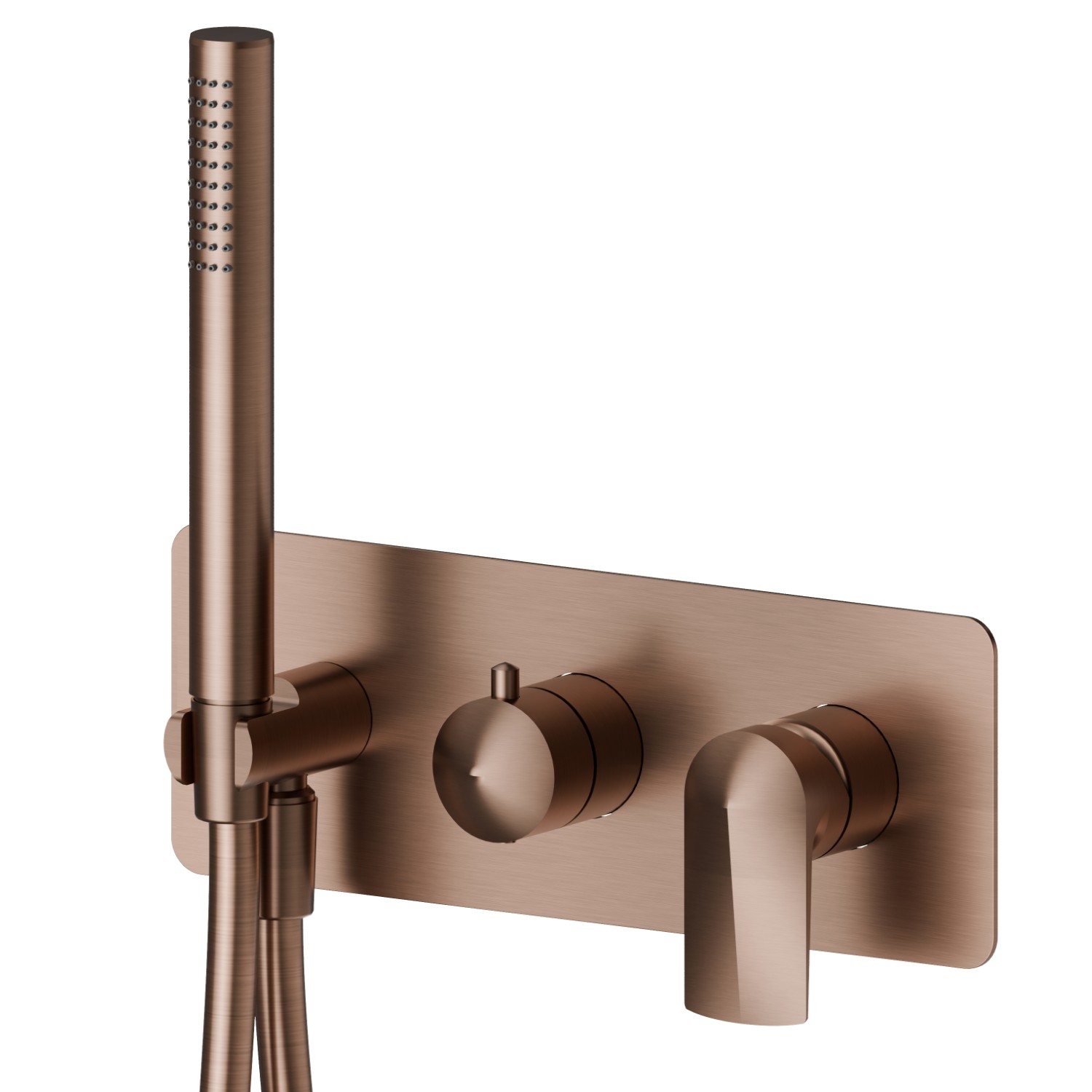 Einbau-duscheinheit komplett mit handbrause und 2-wege-umstellung - oberfläche PVD  Copper Bronze gebürstet