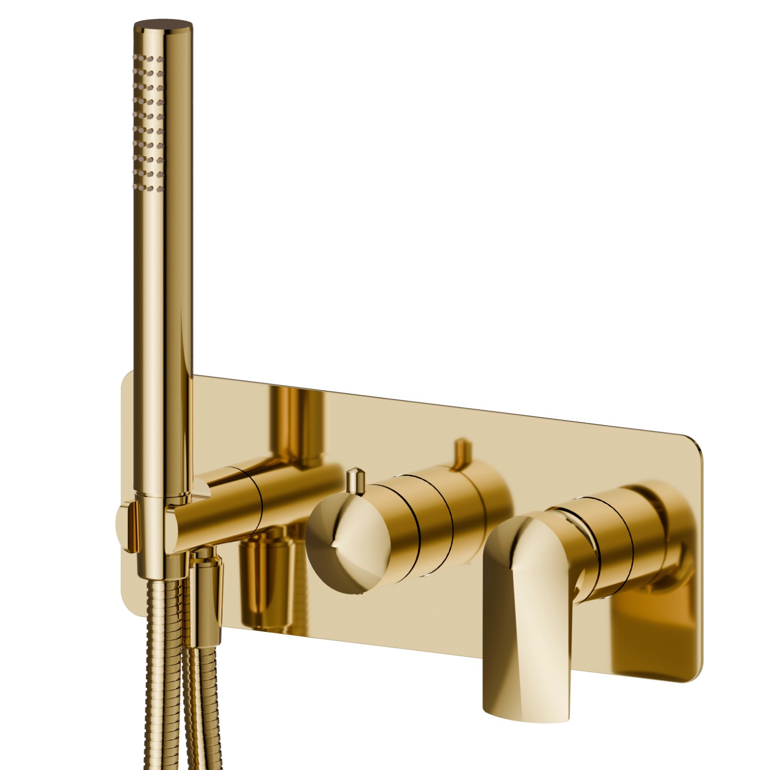Einbau-duscheinheit komplett mit handbrause und 2-wege-umstellung - oberfläche PVD Glossy Gold