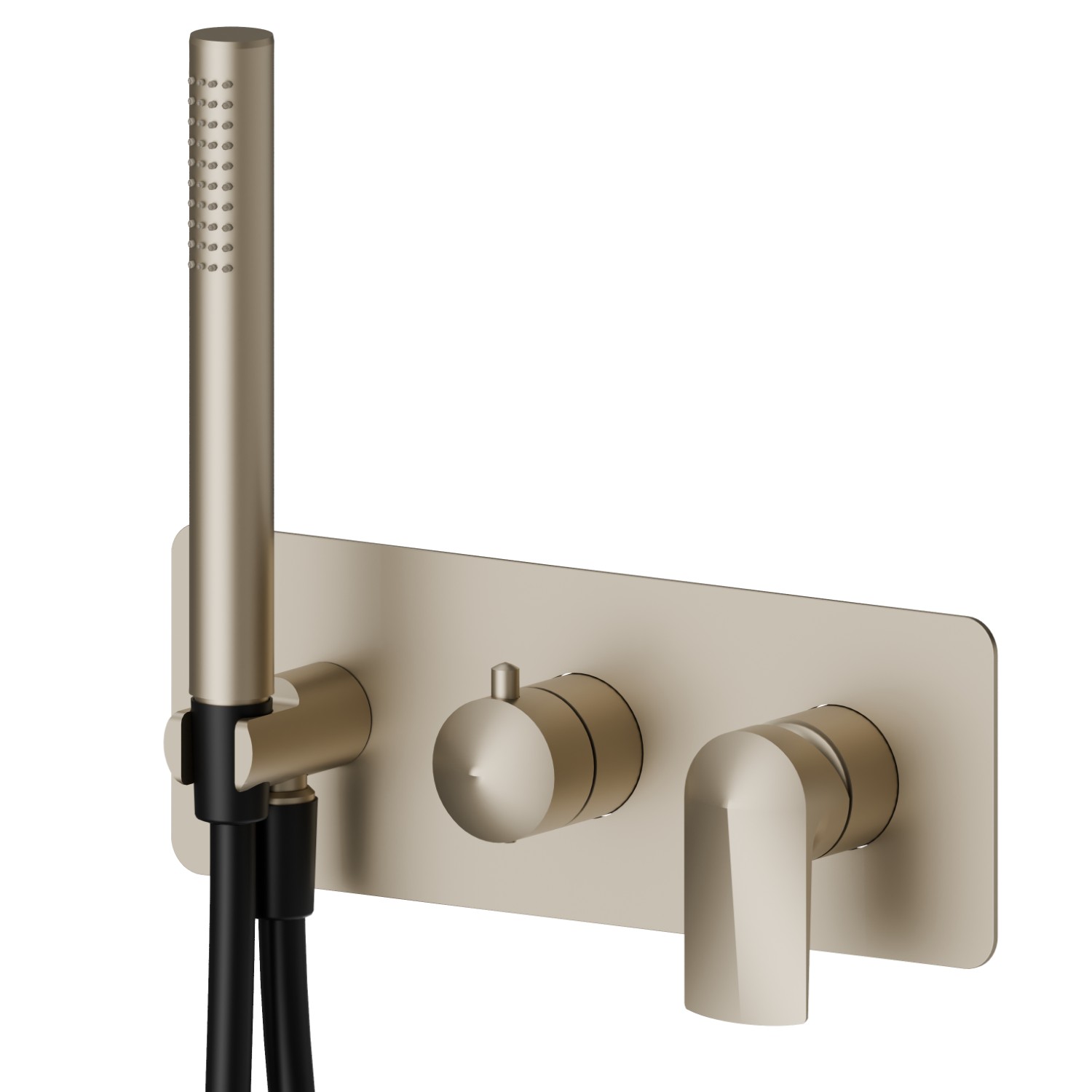 Einbau-duscheinheit komplett mit handbrause und 2-wege-umstellung - oberfläche Gold Satin