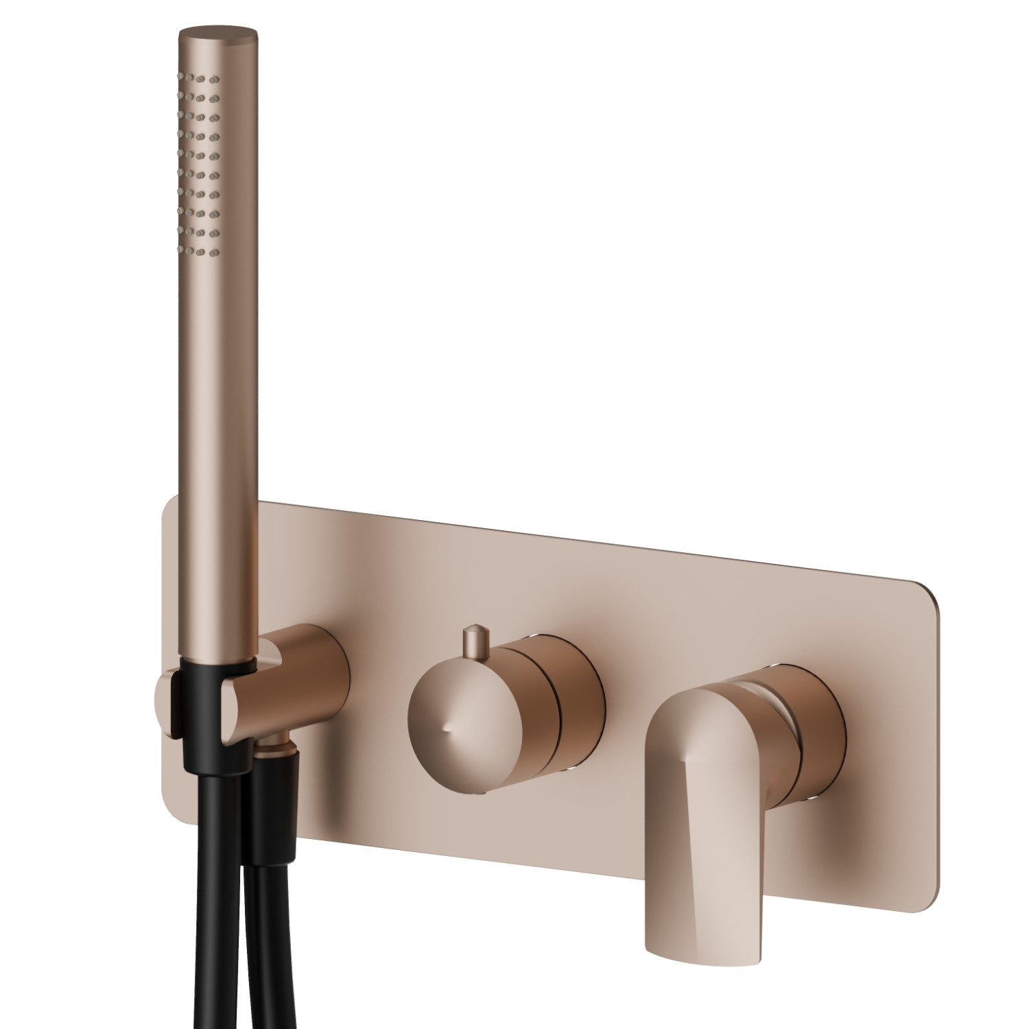 Complete concealed shower group, with shower set and 2 ways out diverter - finish Copper Satin