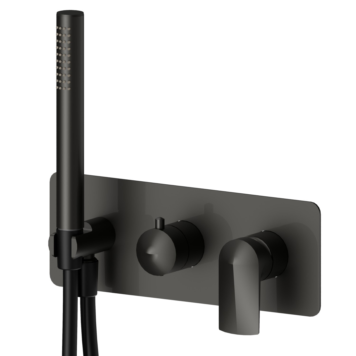 Einbau-duscheinheit komplett mit handbrause und 2-wege-umstellung - oberfläche Carbon Satin