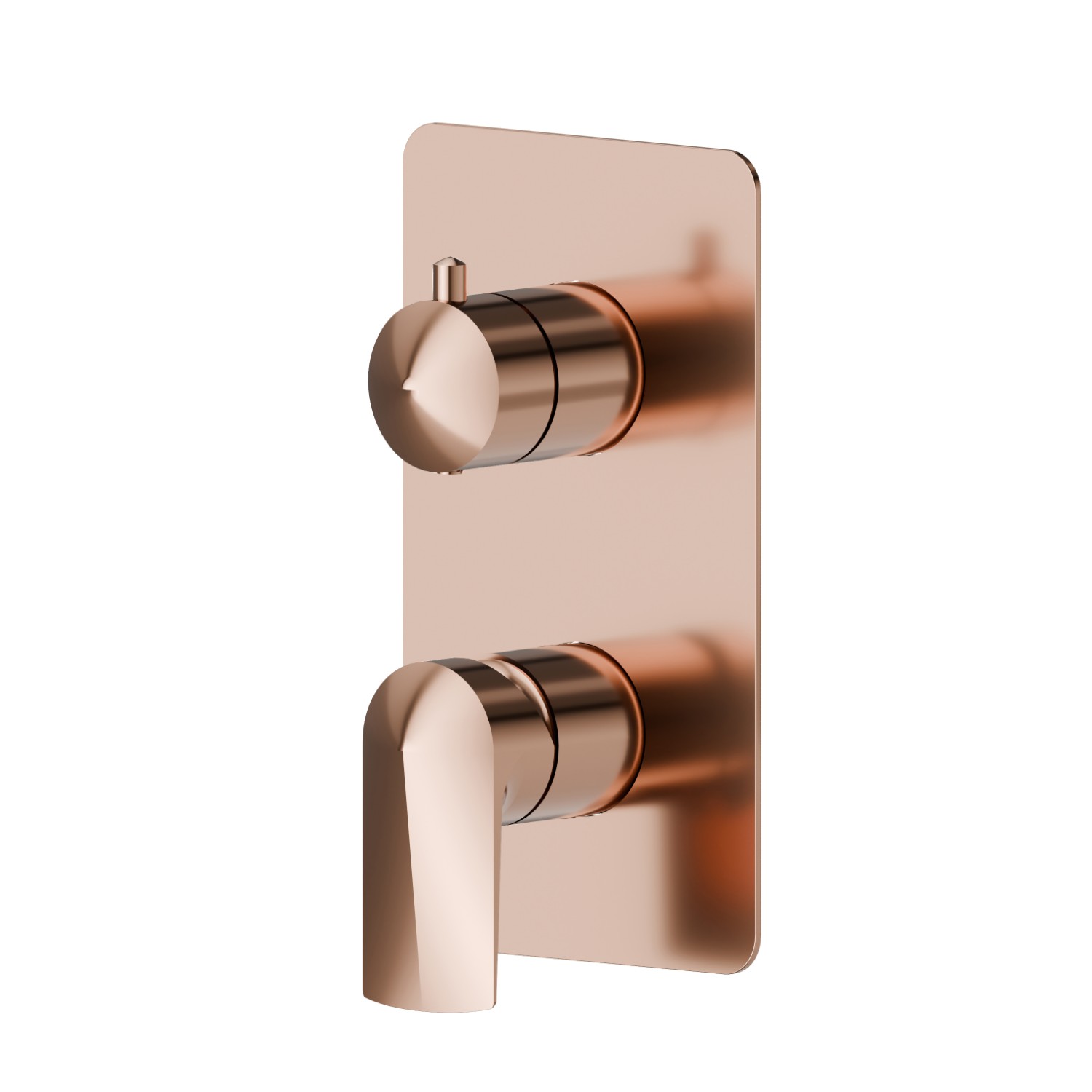 Miscelatore monocomando ad incasso con deviatore meccanico a 2 uscite, ingressi ed uscite da 1/2”. Parte esterna.  - finitura PVD Copper Bronze