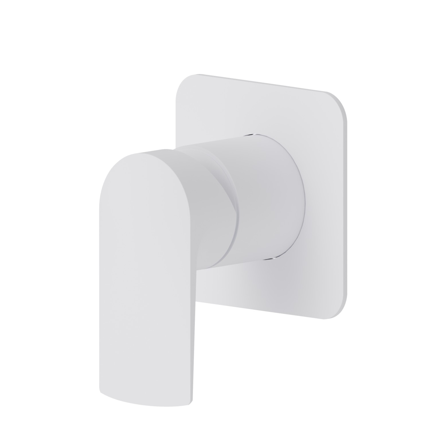 Single lever concealed mixer, to combine with a 3 ways out concealed diverter without stop. External part - finish Matt White