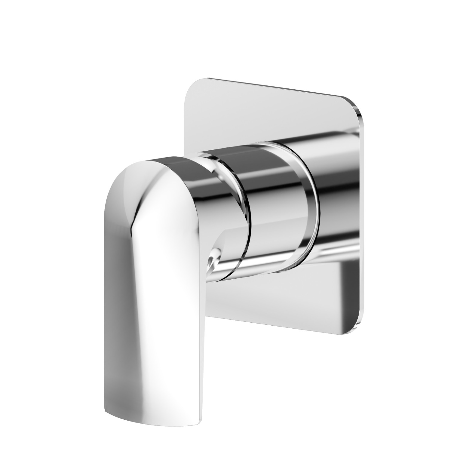 Mitigeur mécanique à encastrer, à utiliser avec un inverseur 3 sorties sans arrêts. Façade murale - finition Chrome