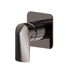 Single lever concealed mixer, to combine with a 3 ways out concealed diverter without stop. External part - finish PVD Gun Metal
