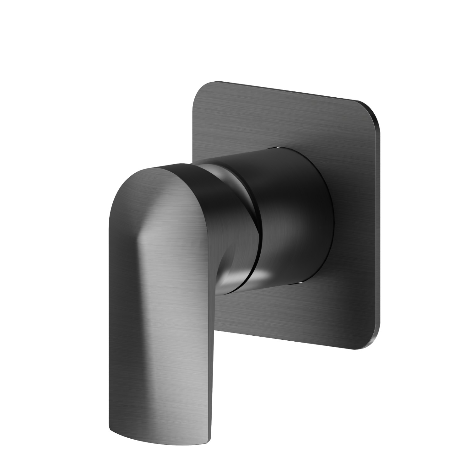 Mitigeur mécanique à encastrer, à utiliser avec un inverseur 3 sorties sans arrêts. Façade murale - finition PVD Brushed Gun Metal