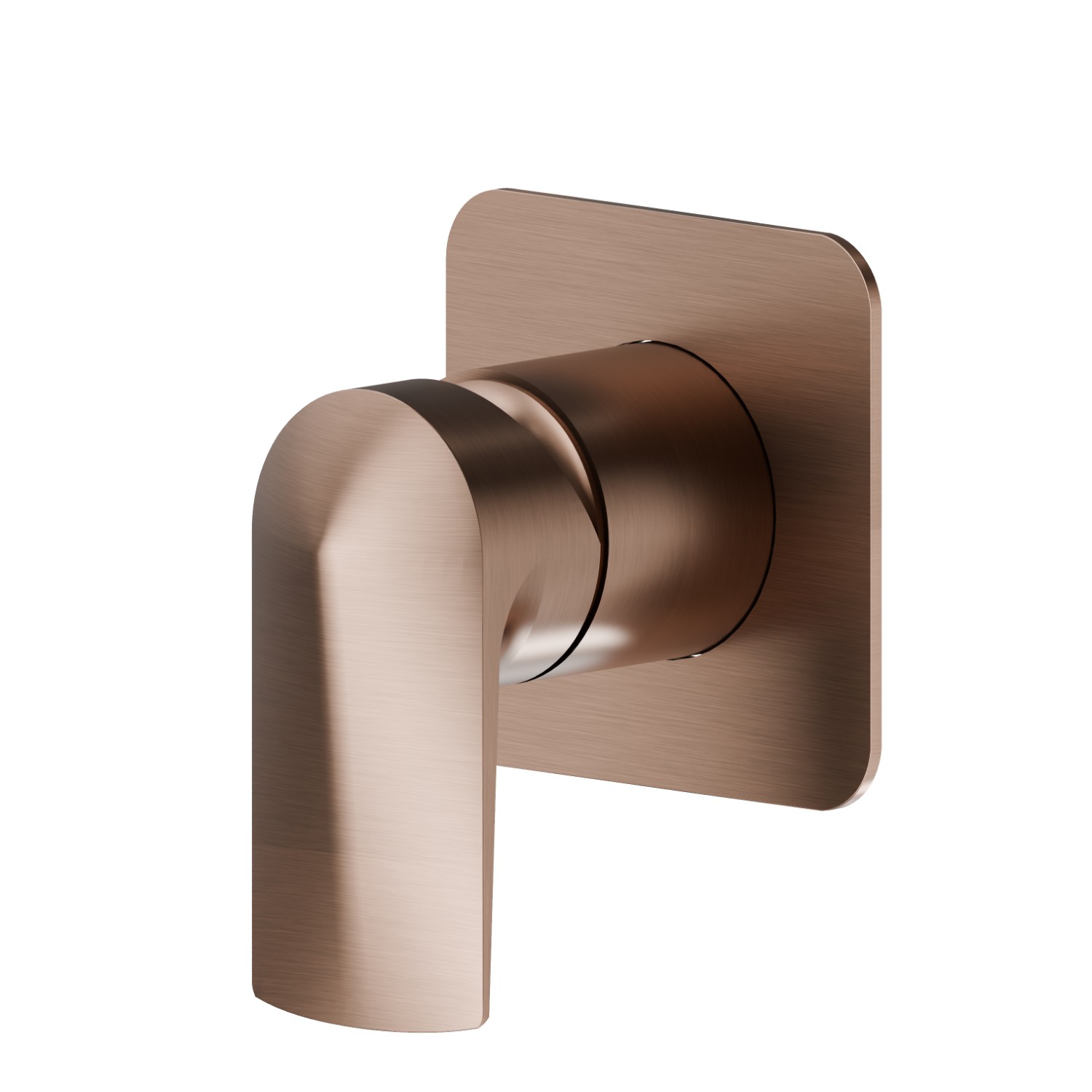 Mitigeur mécanique à encastrer, à utiliser avec un inverseur 3 sorties sans arrêts. Façade murale - finition PVD Brushed Copper Bronze