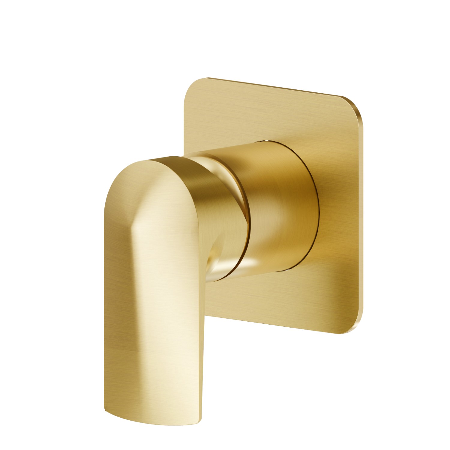 Mitigeur mécanique à encastrer, à utiliser avec un inverseur 3 sorties sans arrêts. Façade murale - finition PVD Brushed Gold