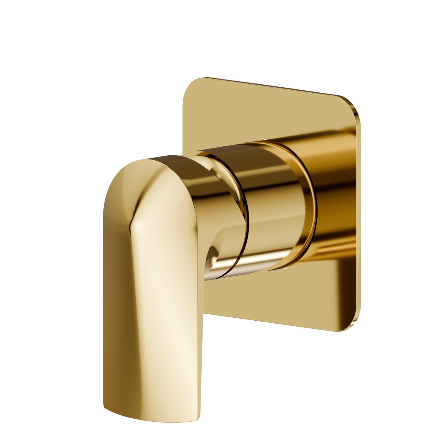 Mitigeur mécanique à encastrer, à utiliser avec un inverseur 3 sorties sans arrêts. Façade murale - finition PVD Glossy Gold