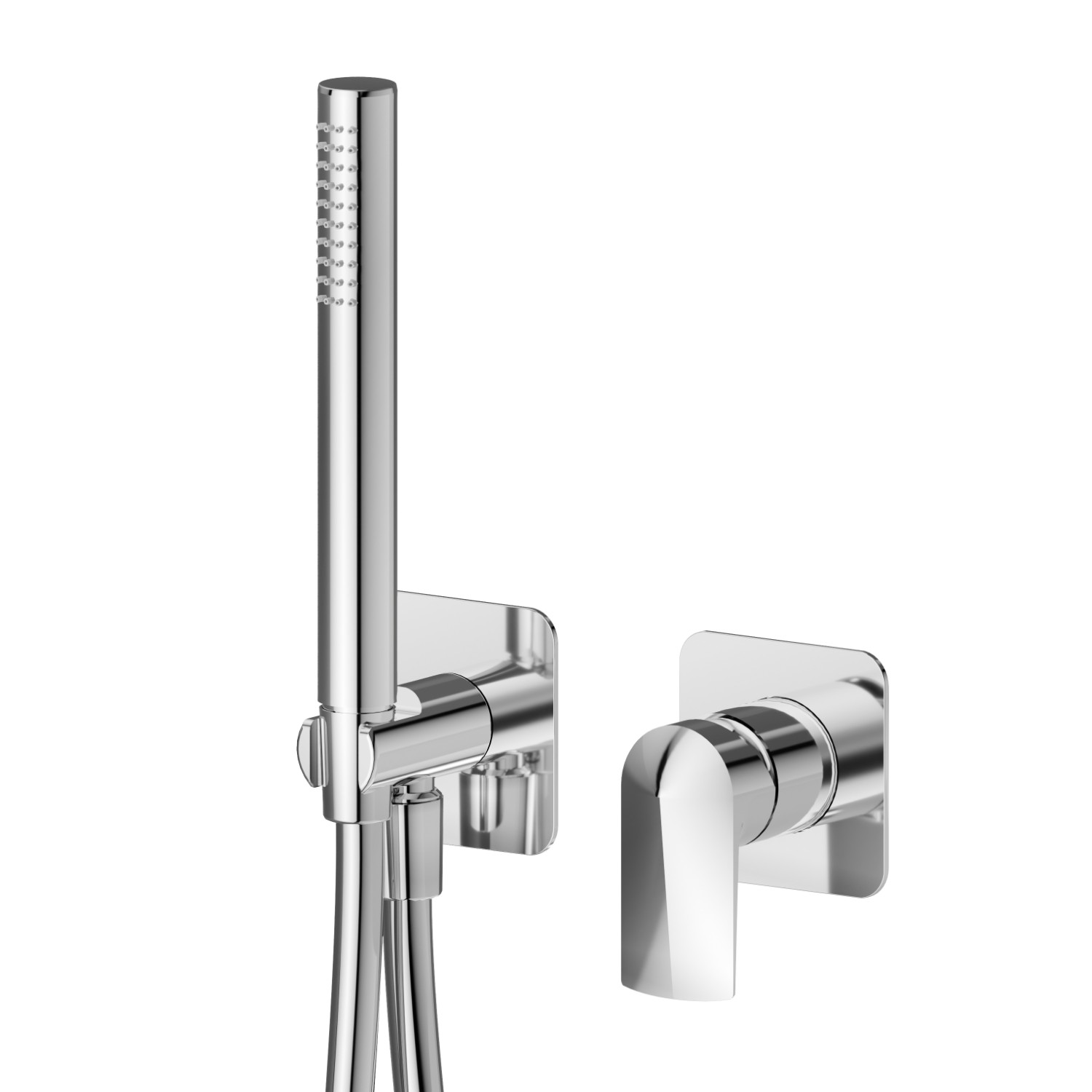 Complete concealed shower group, with shower set and mixer - finish Chrome