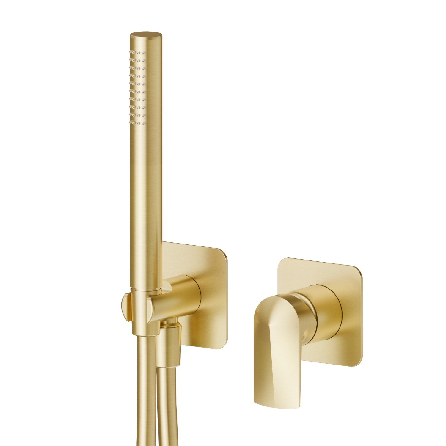 Complete concealed shower group, with shower set and mixer - finish PVD Brushed Gold