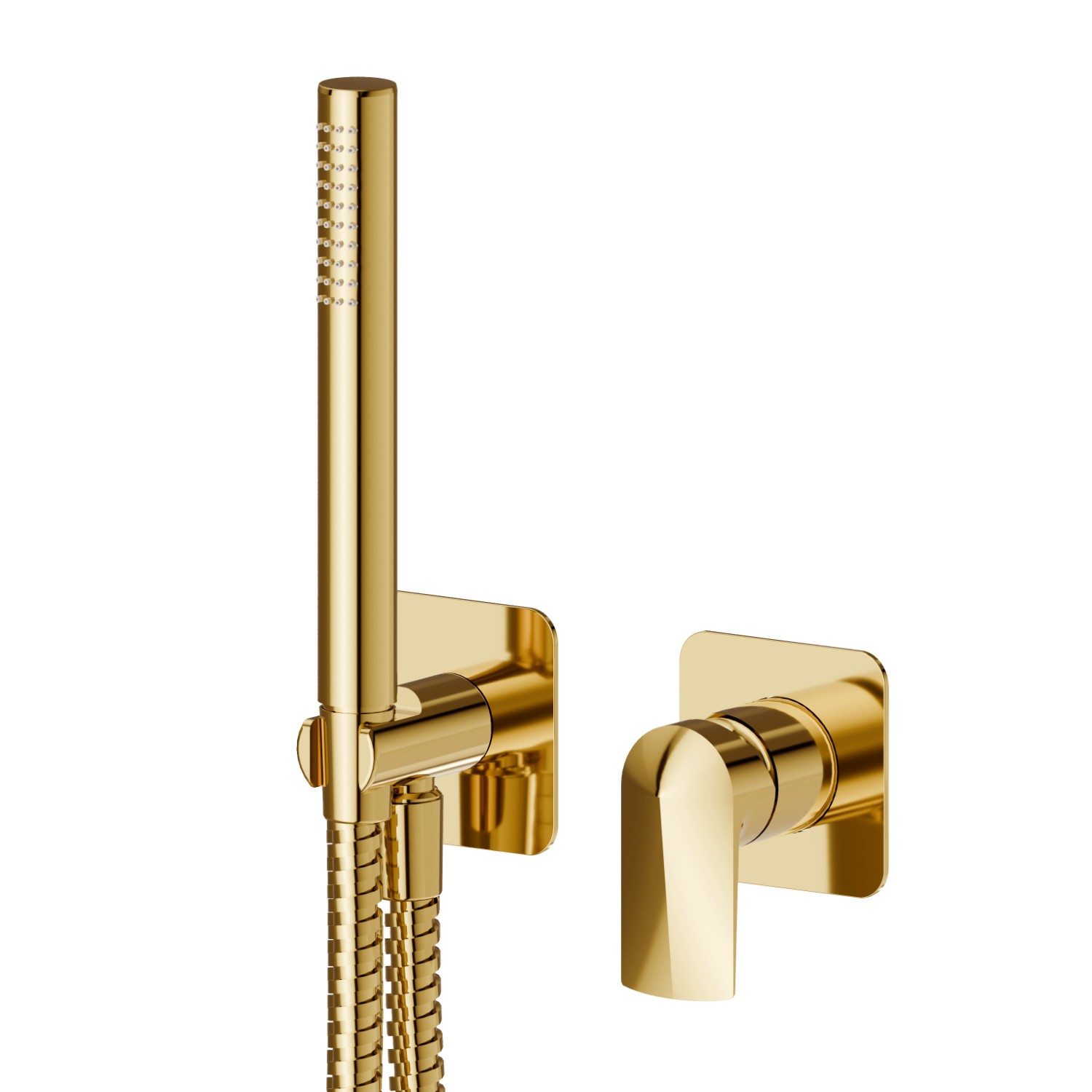 Complete concealed shower group, with shower set and mixer - finish PVD Glossy Gold