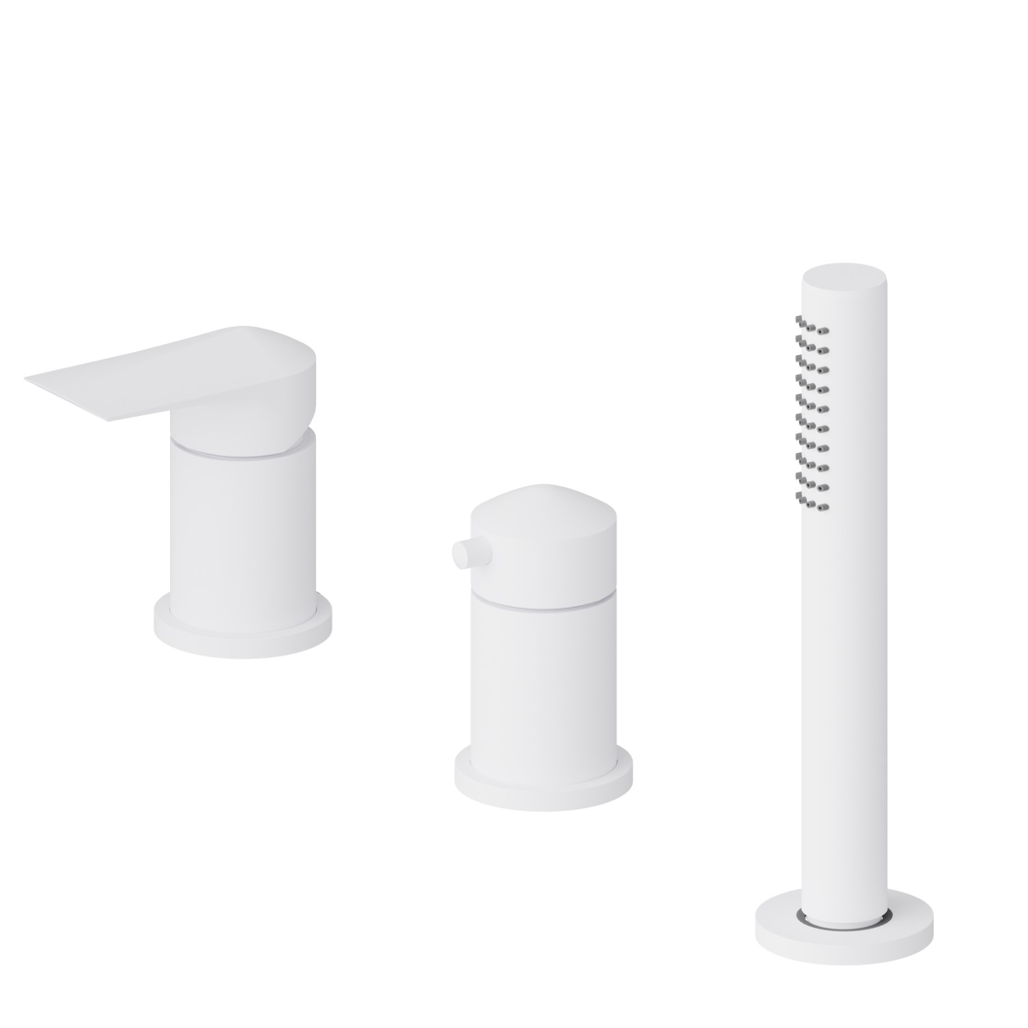 3-hole complete set of deck-mounted mixer - finish Matt White