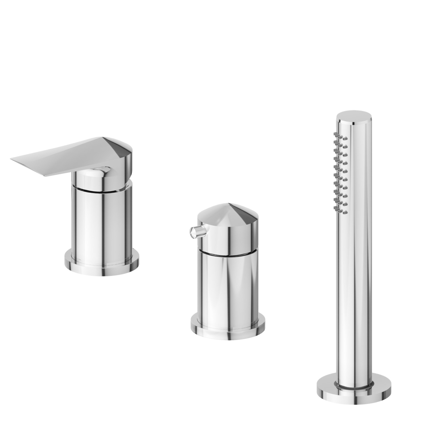 3-hole complete set of deck-mounted mixer - finish Chrome