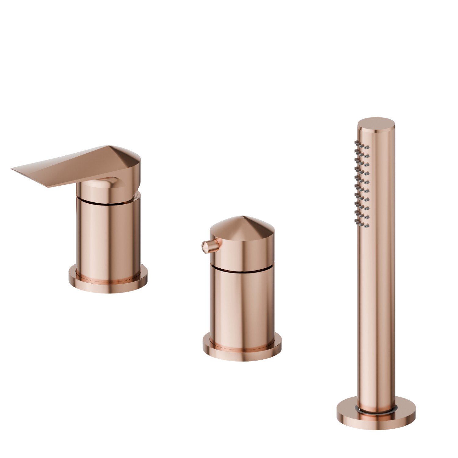3-hole complete set of deck-mounted mixer - finish PVD Copper Bronze