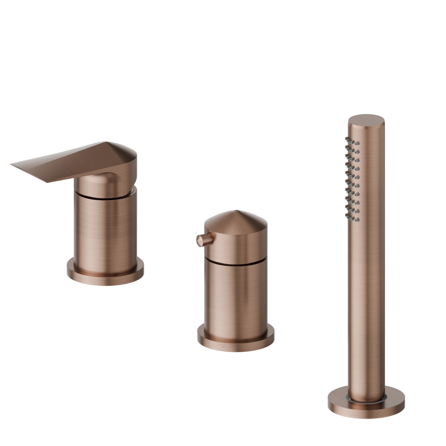 Mitigeur bain douche 3 trous bord de baignoire - finition PVD Brushed Copper Bronze