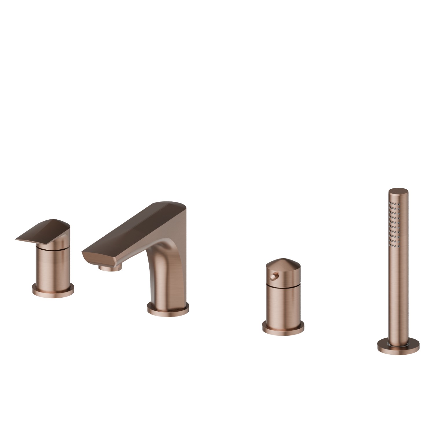4-Loch Wannenbatterie - oberfläche PVD  Copper Bronze gebürstet