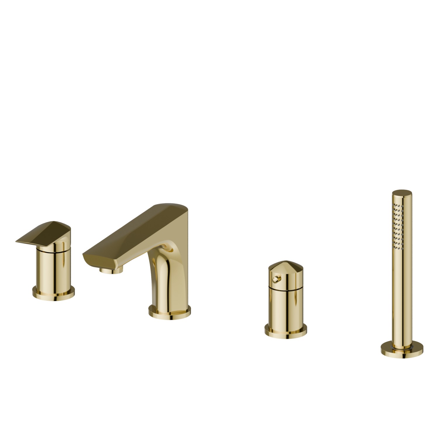 Gruppo bordo vasca 4 fori - finitura PVD Glossy Gold