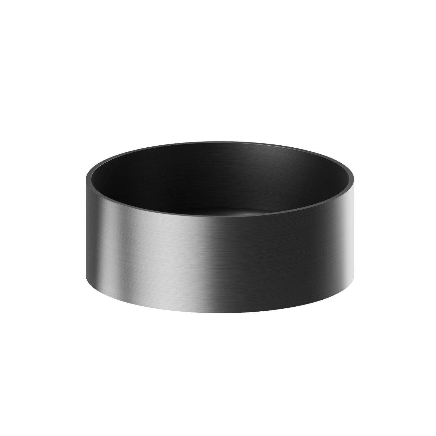 Lavabo da appoggio in acciaio inox completo di piletta con scarico a pulsante in finitura - finitura PVD Brushed Gun Metal