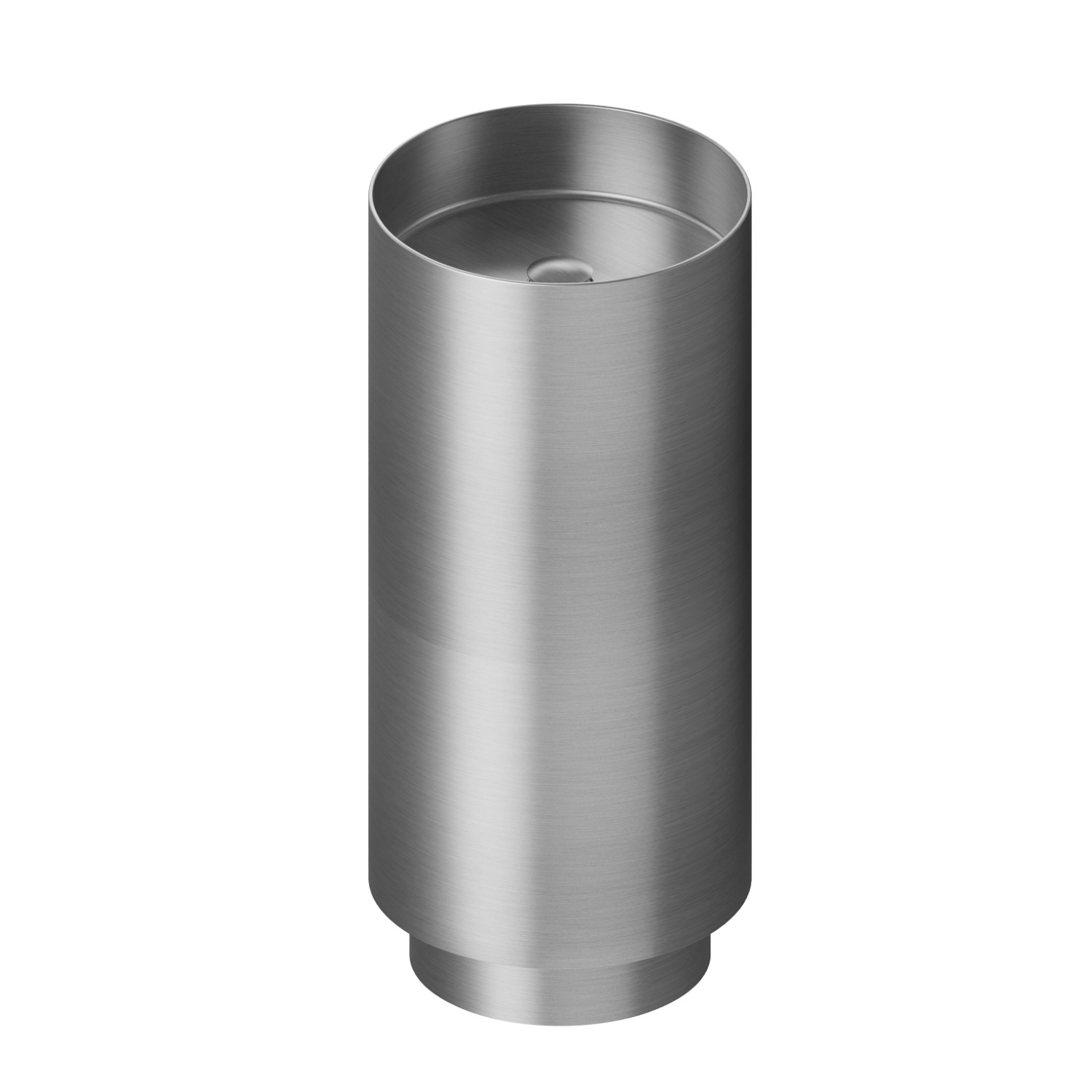 Lavabo freestanding scarico a muro in acciaio inox. Kit fissaggio a pavimento incluso - finitura Acciaio Inox