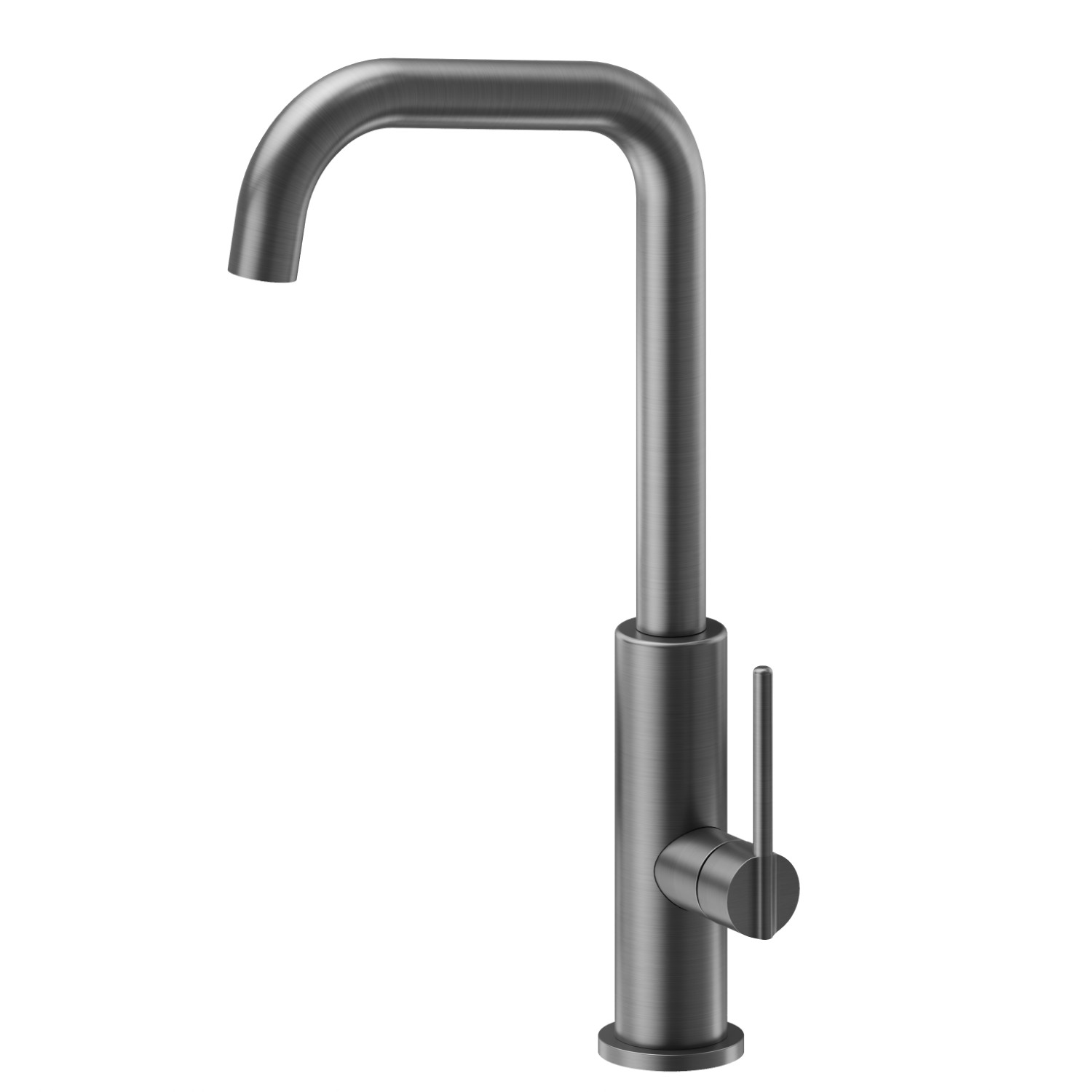 Single-lever sink mixer with squared swivel spout - finish PVD Brushed Gun Metal