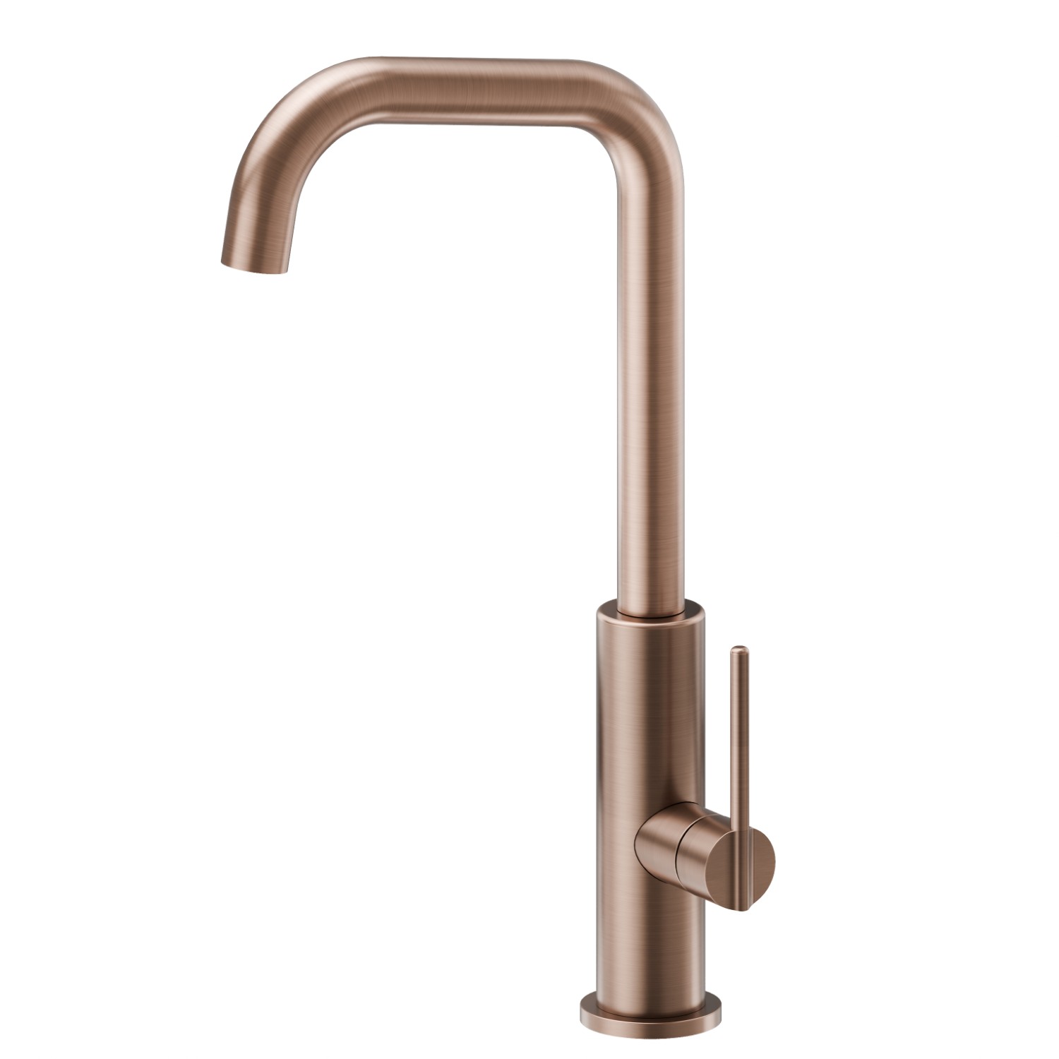 Single-lever sink mixer with squared swivel spout - finish PVD Brushed Copper Bronze