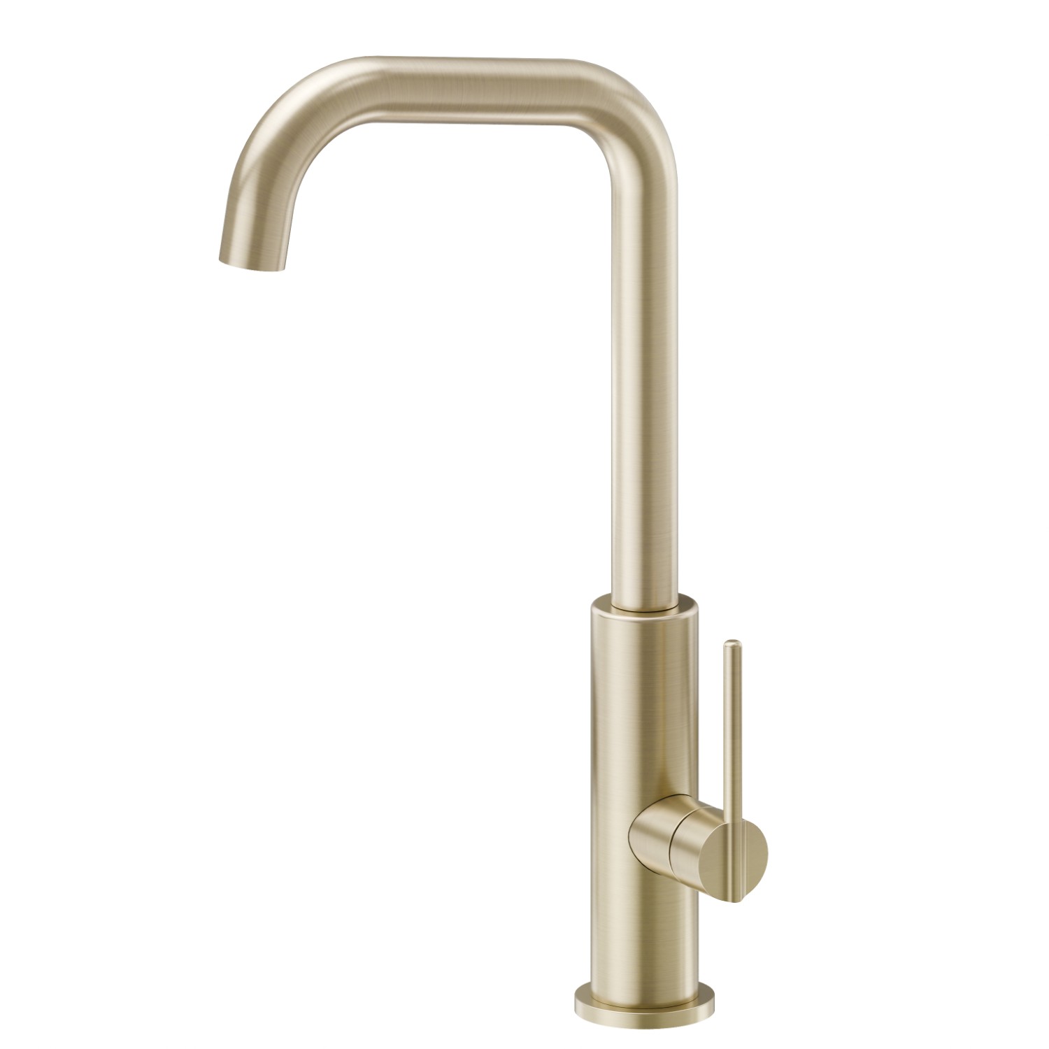Single-lever sink mixer with squared swivel spout - finish PVD Brushed Pale Gold
